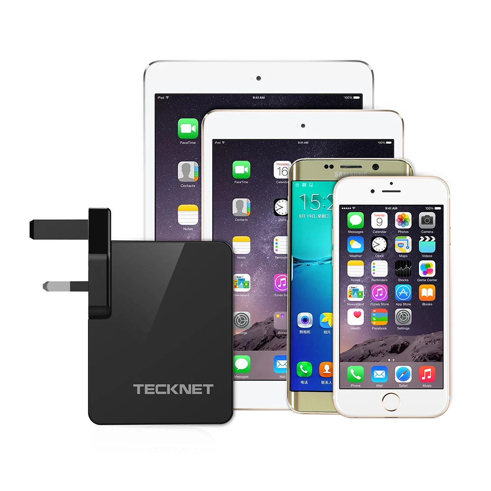 TeckNet PowerZone C3 27 Вт/5.4A 4 порта USB вилка настенное зарядное устройство с Умной технологией зарядки для iPhone 7/6s/Plus, iPad Pro