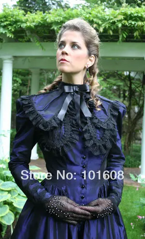 1860S Викторианский готический корсет/бальное платье времен Гражданской войны на