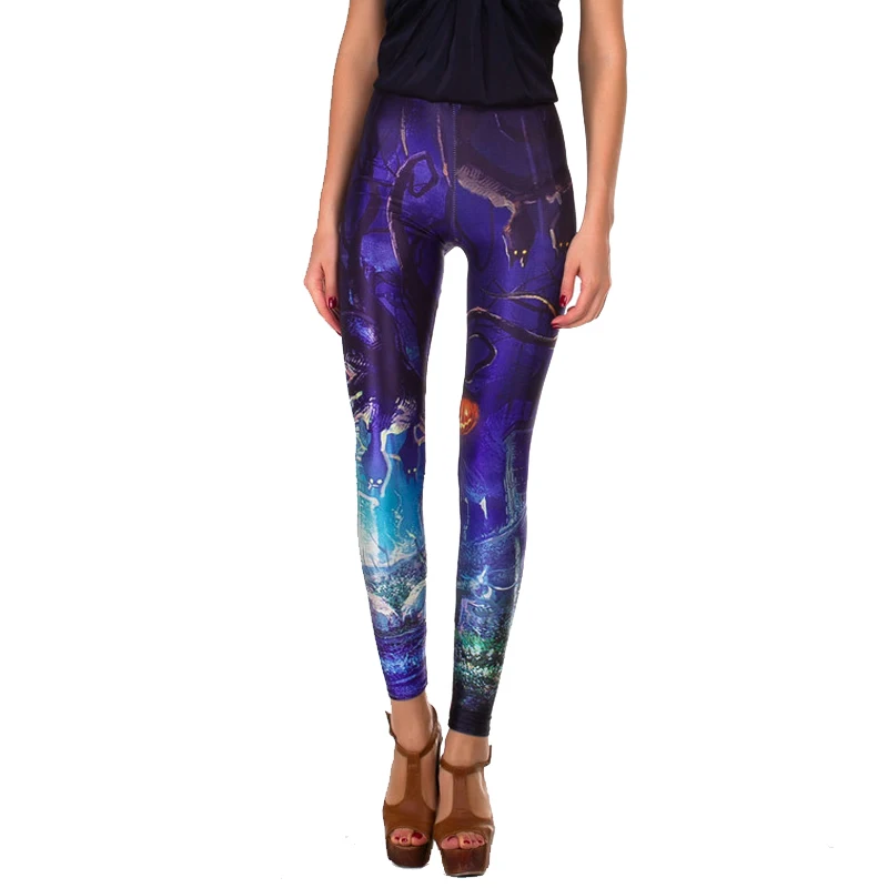 Palicy Women High Waist Leggings Fashion Party 3D Printed Digital Trousers Leggings Cartoon Pattern Elasticity Leggings