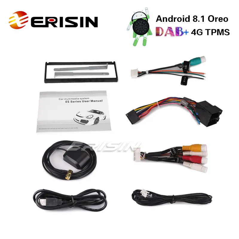 Erisin ES3808U 7 &quotAndroid 8 1 съемный автомобильный стерео DAB + 4G DVR DVD gps данные беспроводного