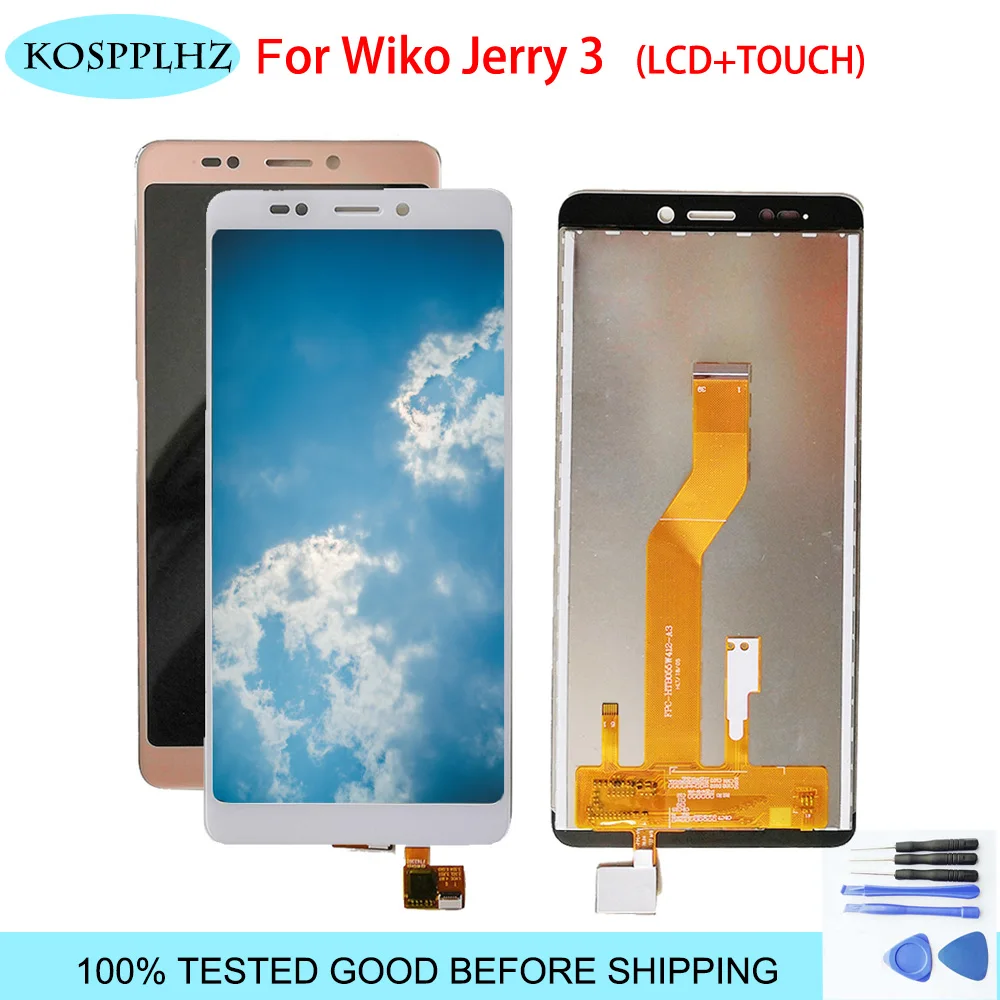 100% новый дигитайзер экрана стеклянная панель для wiko jerry 3 ЖК дисплей + сенсорный