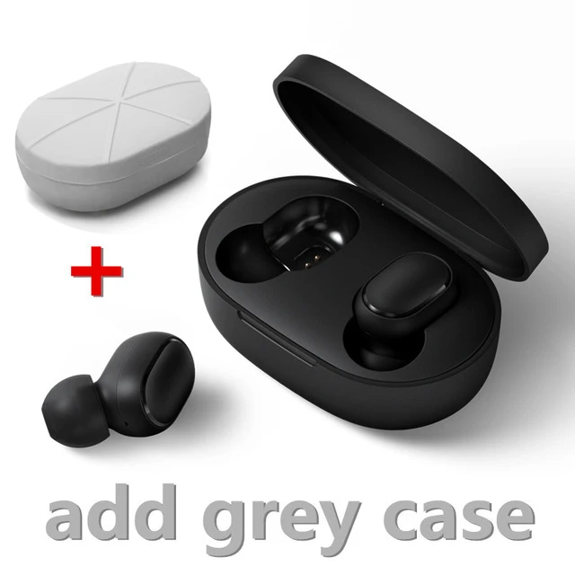 add gray case Xiaomi Redmi Airdots TWS Bluetooth наушники стерео бас BT 5,0 Eeadphones с микрофоном Handsfree Наушники управление AI - Цвет: add gray case