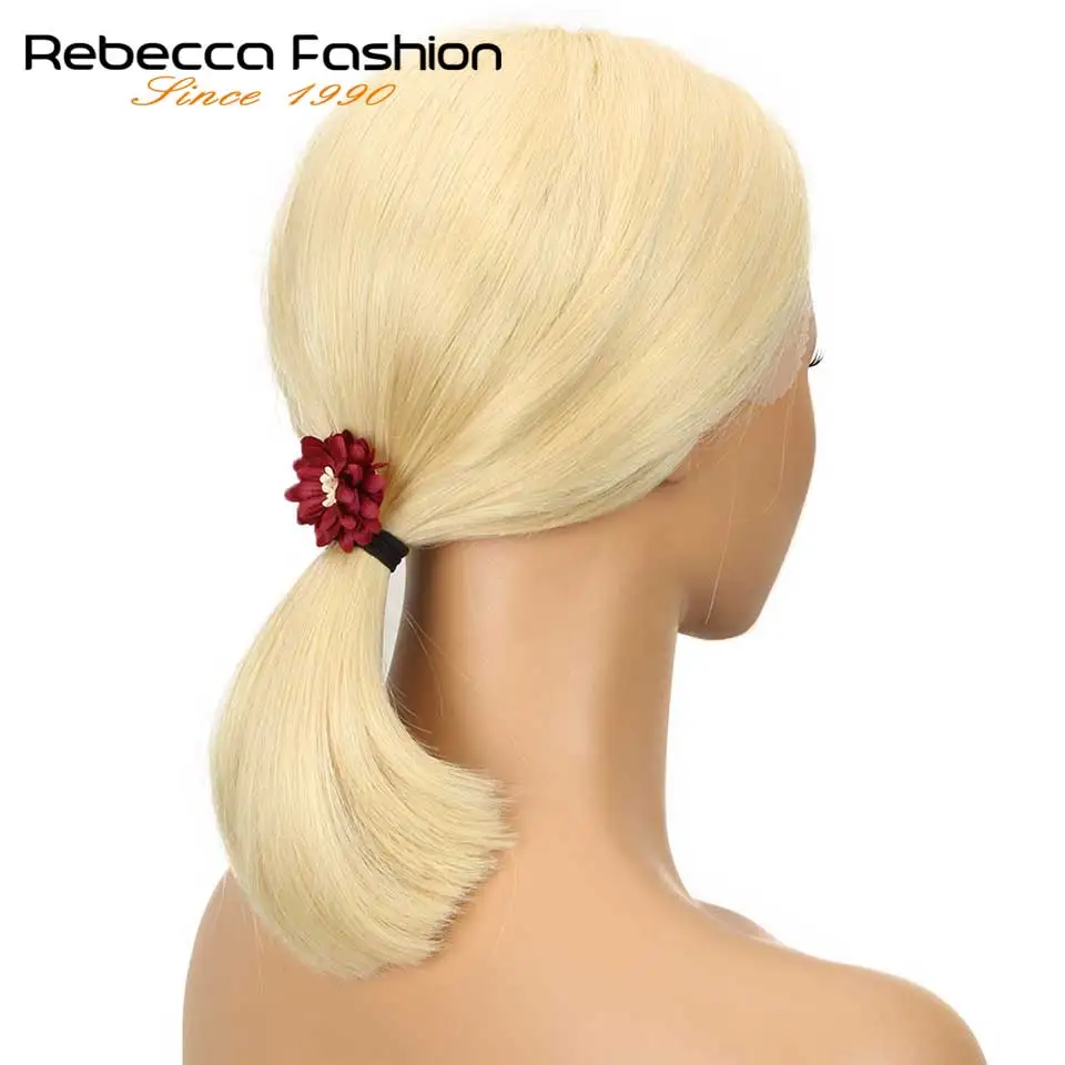Короткие парики Ребекка из человеческих волос с кружевом спереди медовая