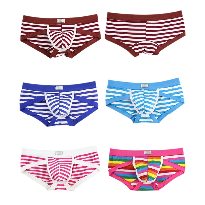 Новые модные мужские полосатые трусы удобное дышащее Мужское нижнее белье