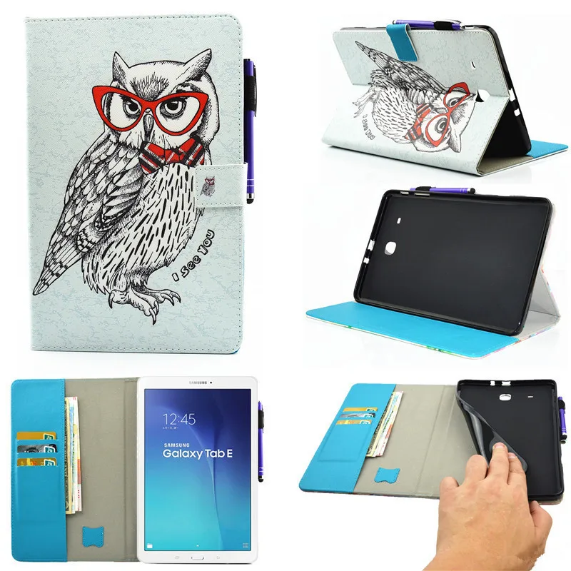 Чехол для Samsung Galaxy Tab E 9 6 чехол-подставка из искусственной кожи 3D-принтера T560 T561