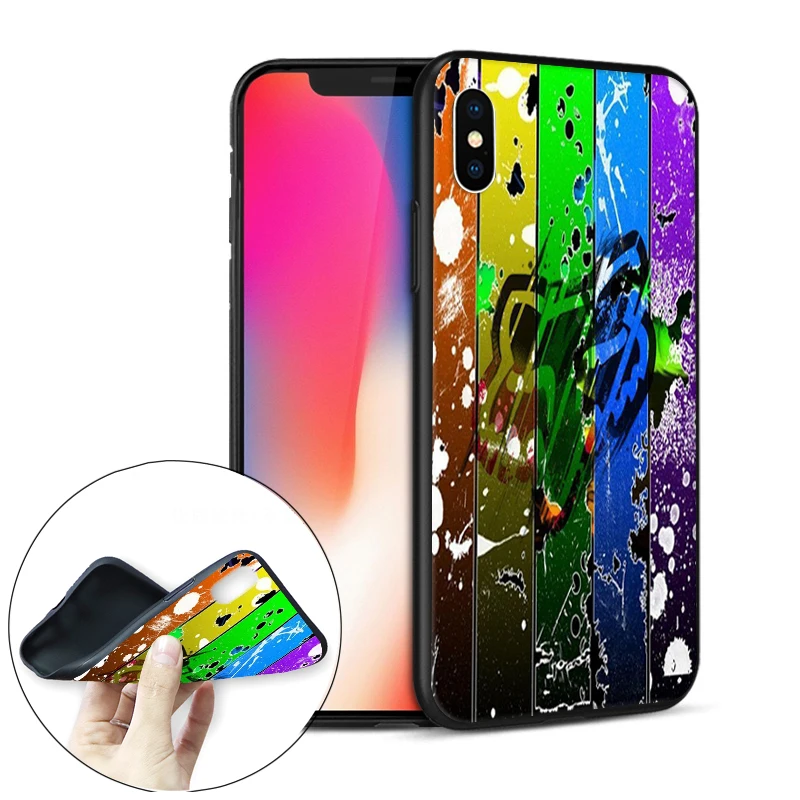 SJK2161002HB Мотоциклетный гоночный чехол для iPhone 7 Чехол для мотоцикла игровой чехол s для iPhone X 5S SE XR XS Max 6 6S 8 Plus Мягкий чехол - Цвет: SJK2161002HB