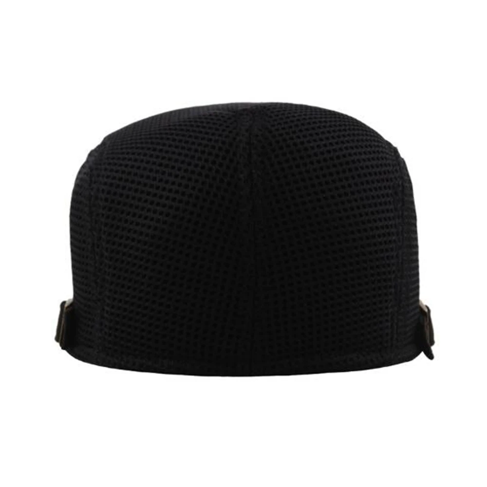 Summer Men Berets Military Beret Mesh Dad Hat Breathable Hat Grass Yarn Sun Hats Flat Cap Adjustable Peaky Blinder Beret Solid