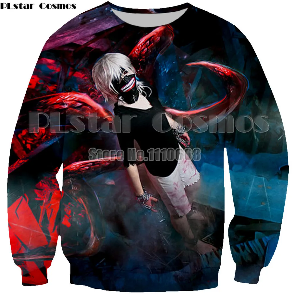 

PLstar Cosmos Tokyo Ghoul 3D Sweatshirts harajuku style Hoodies Autumn thin New Fashion Tokyo Ghoul Men Women Hoodies
