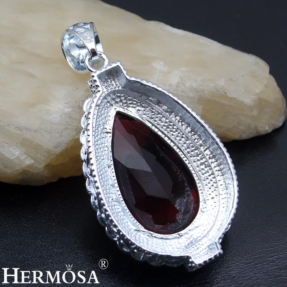 Большая Акция серьги с вишенкой топазом в форме капель из стерлингового серебра