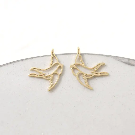 10 шт./лот милые ювелирные изделия в виде животных золотые/розовые золотые серьги