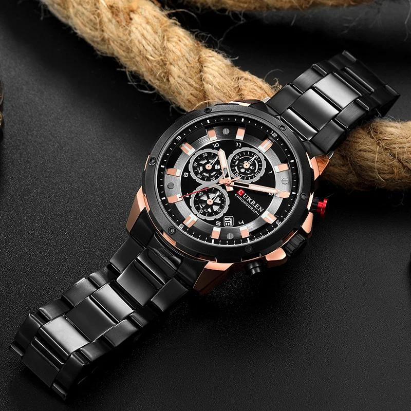 Часы Curren Мужские армейские водонепроницаемые со стальным циферблатом