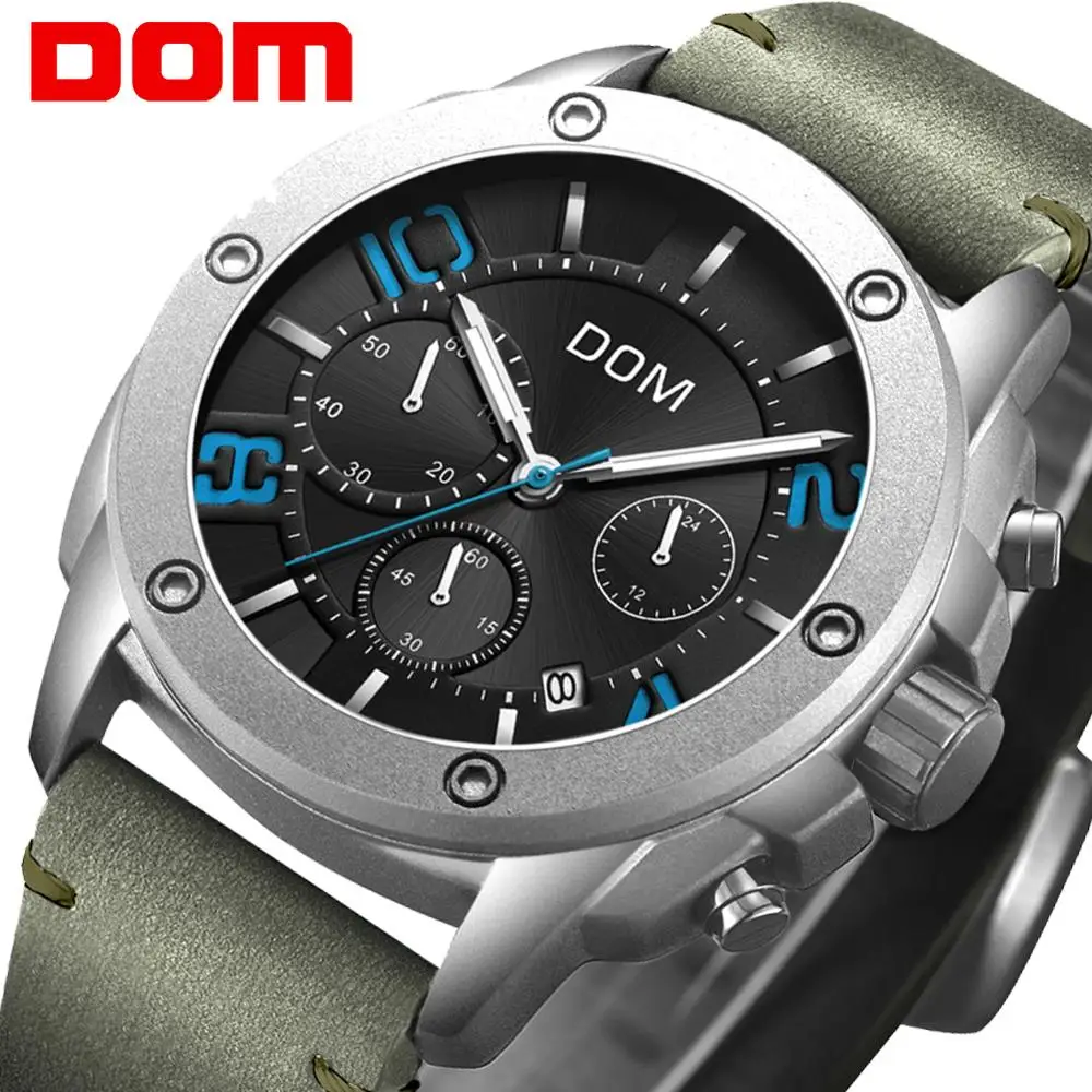 DOM брендовые военные серии мужские часы водонепроницаемые спортивные кварцевые