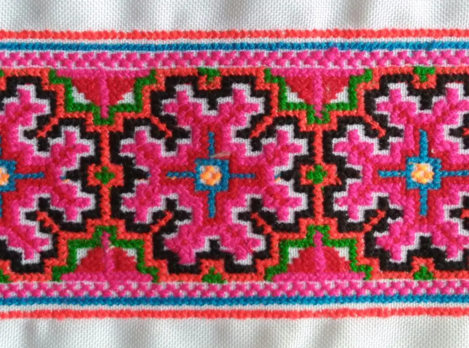 Вышивка miao hmong крючком хлопковая ткань кружевная отделка 8 см платье с воротником