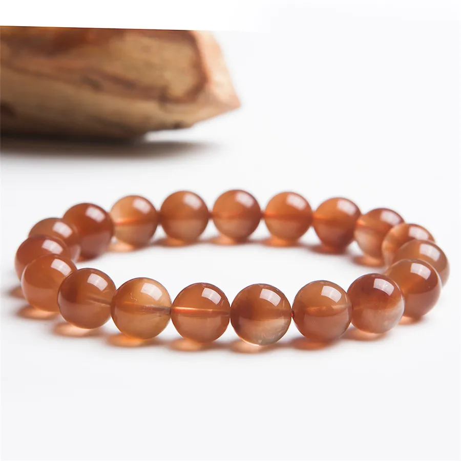 

10mm Genuine Natural Rabbit Hair Rutilated Quartz Round Beads Charm Stretch Crystal Bracelets Women