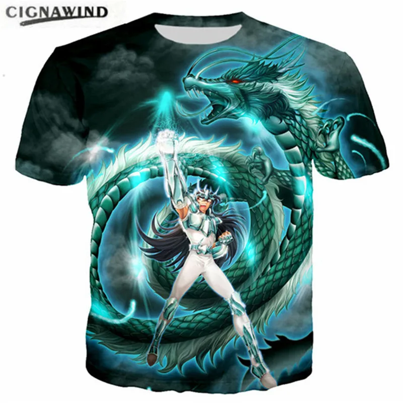 Новые классические аниме Saint Seiya футболки мужские/женские крутые с 3D принтом Harajuku