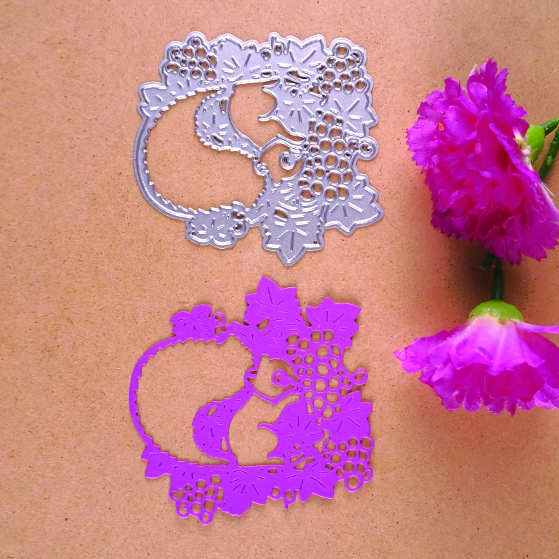 Squirrel and Grapes die cutting dies for DIY Scrapbooking Photo Album Decoretive Embossing Stencial