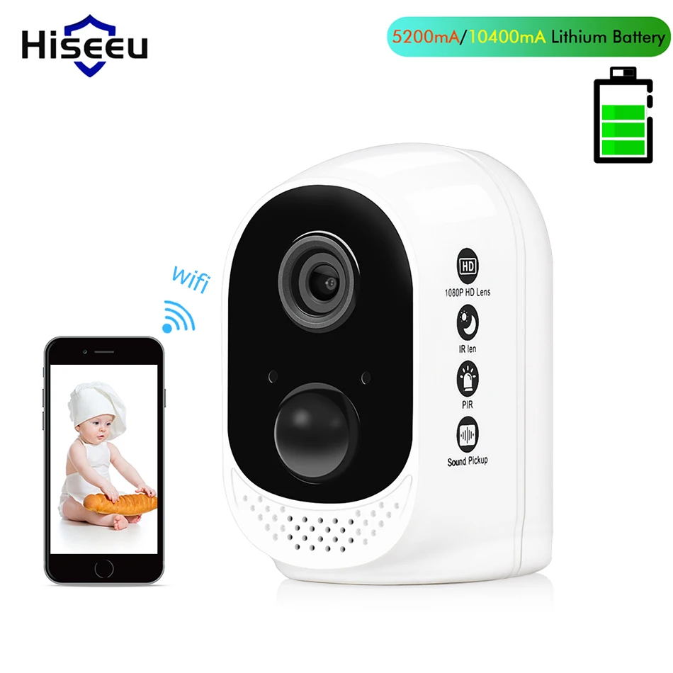 Ip камера Hiseeu 13600 мАч Wi Fi 1080P HD|Камеры видеонаблюдения| |