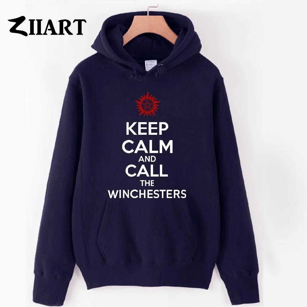 Сверхъестественная флисовая толстовка с надписью KEEP CALM and CALL THE Winchester для мужчин и