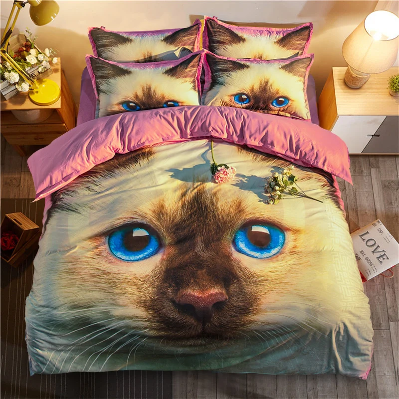 Домашний текстиль 3D Дизайн Cat постельных принадлежностей мультфильм милые