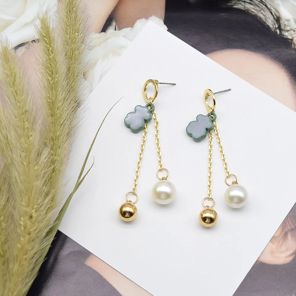 Новинка 2017 года Аксессуары Мода темперамент серьги зеленый металлический трос с