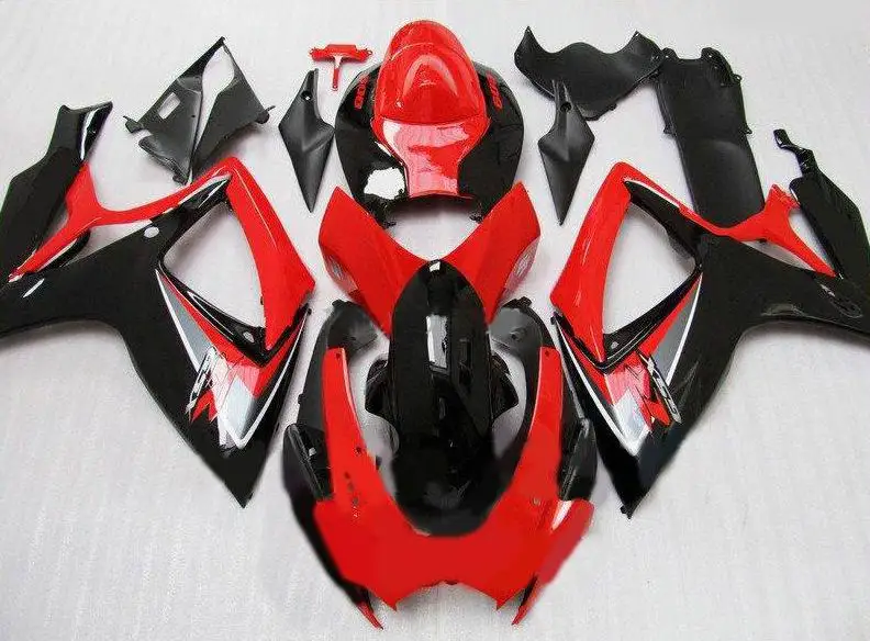 5 бесплатных Подарки ABS Впрыска Черный Красный Обтекателя Fit GSXR600 GSX R 600 750 K6 06 07
