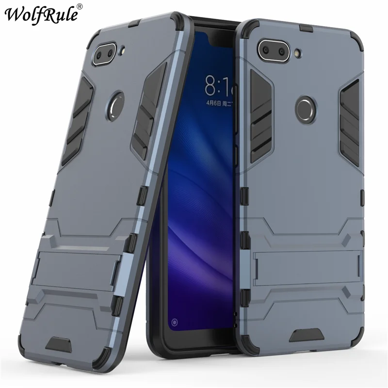

Cover For Xiaomi Mi 8 Lite Case Silicone Rubber Robot Armor Hard PC Back Case For Xiaomi Mi 8 Lite Cover Funda Coque Mi 8 Lite