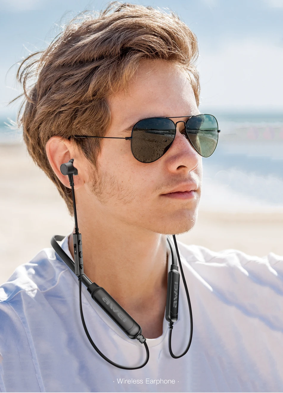 AWEI G20BLS, шейные беспроводные наушники, Bluetooth наушники, гарнитура, громкая связь, бас, двойной драйвер, стерео наушники для Xiaomi iPhone