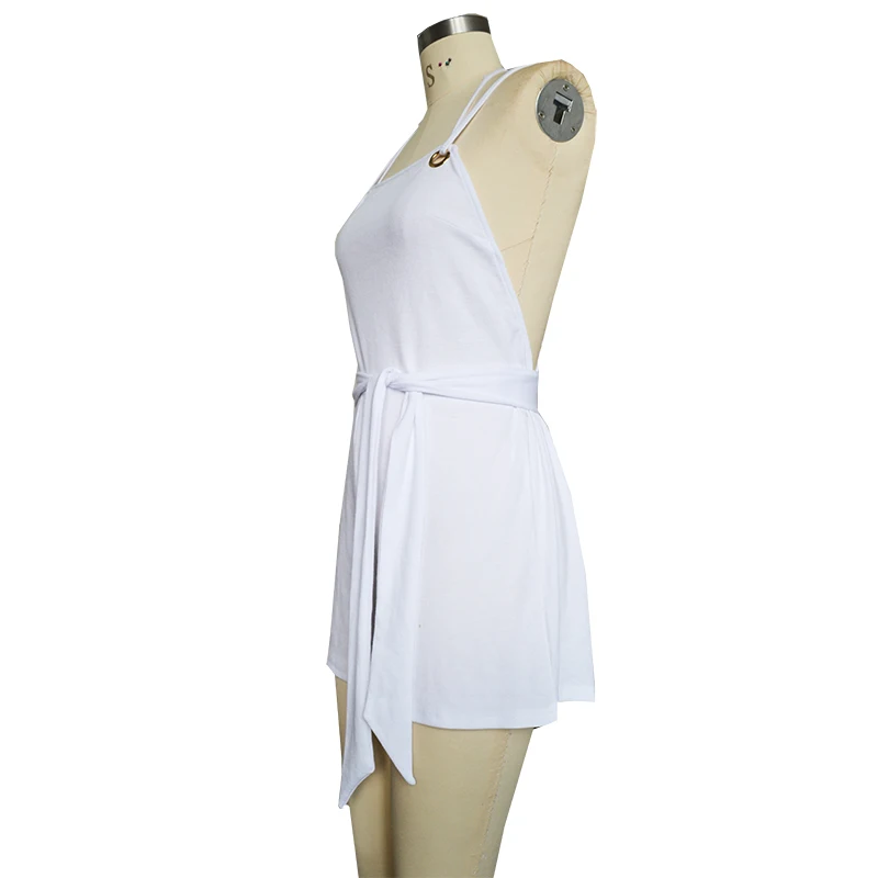 

BAMBOOBOY Summer New Fashion Sexy Women Backless Short Jumpsuit Sashes Solid Playsuits Casual Female Overalls FC300