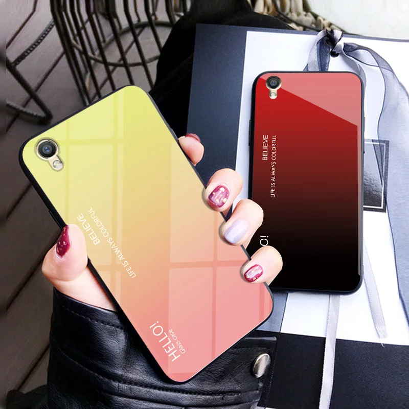 Новый чехол из закаленного стекла для OPPO R9 Aurora разноцветный |