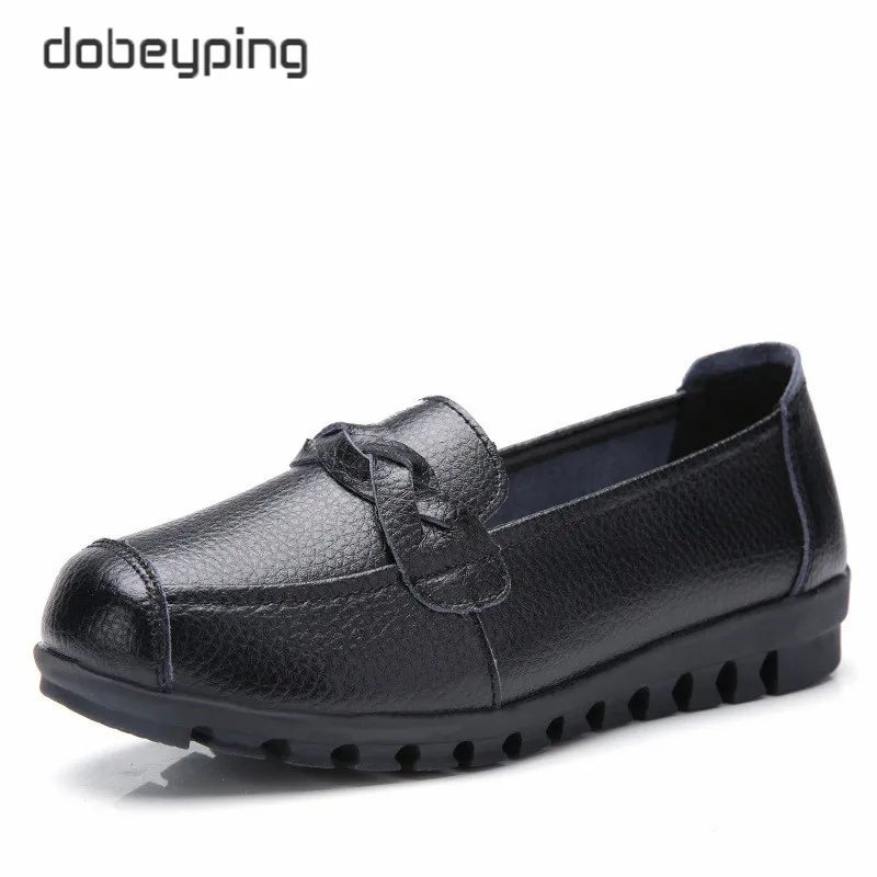 dobeyping Spring Autumn Woman Shoes Genuine Leather Women Flats Slip On Women's Loafers Female Sewing Shoe Large Size 35-41 | Обувь