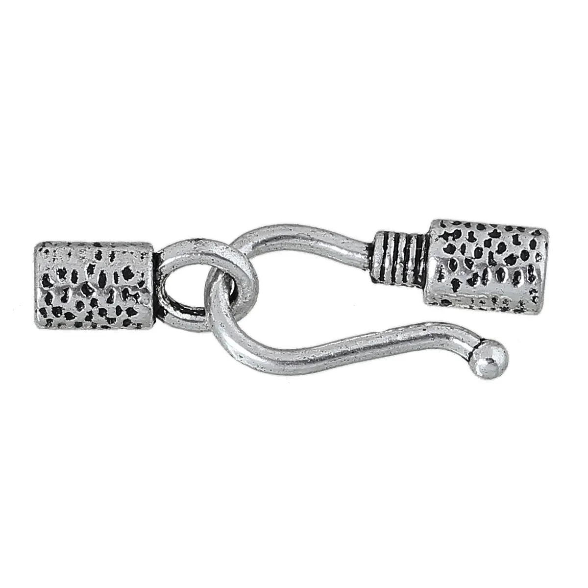 DoreenBeads браслеты застежка Крюк фурнитура цилиндр серебряный цвет (подходит 3 мм