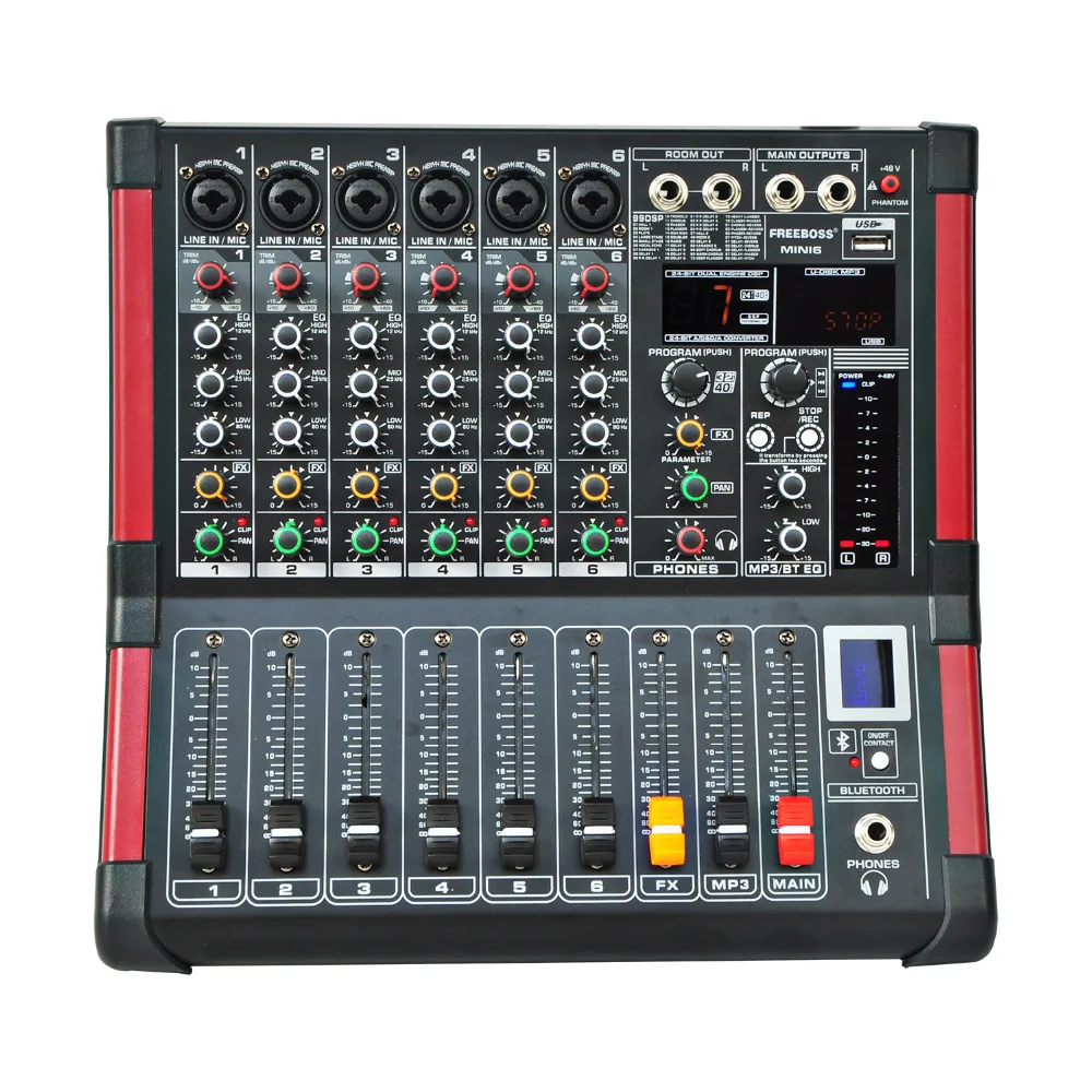 Freeboss MINI6 Bluetooth запись 6 каналов (моно) 99 DSP эффект USB функция профессиональный