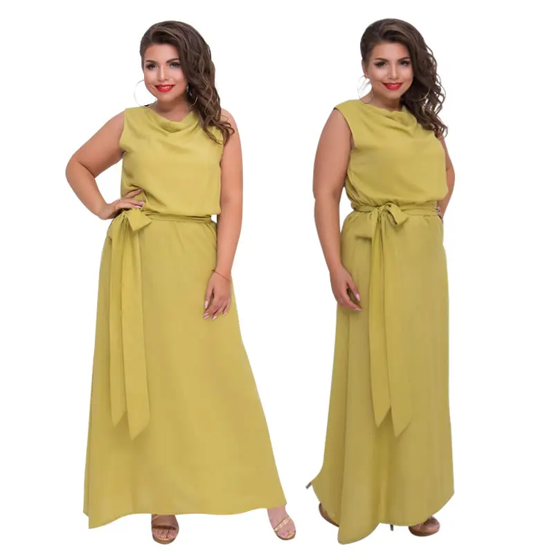 Элегантное вечернее платье без рукавов женское большого размера макси Robe Femme Ete