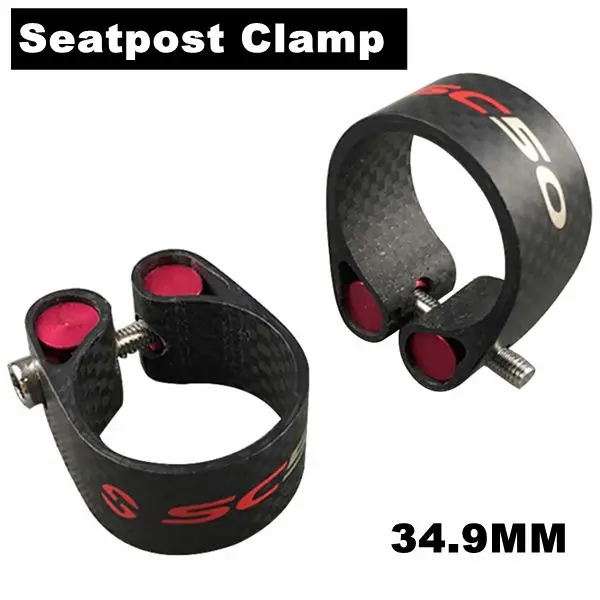 Seatpost Clamps 34.9 TOSEEK углеродное волокно для горного велосипеда, наборы велосипедных рулей+ подседельный штырь+ Стволовые велосипедные MTB части, матовый черный - Цвет: Seatpost Clamps 34.9