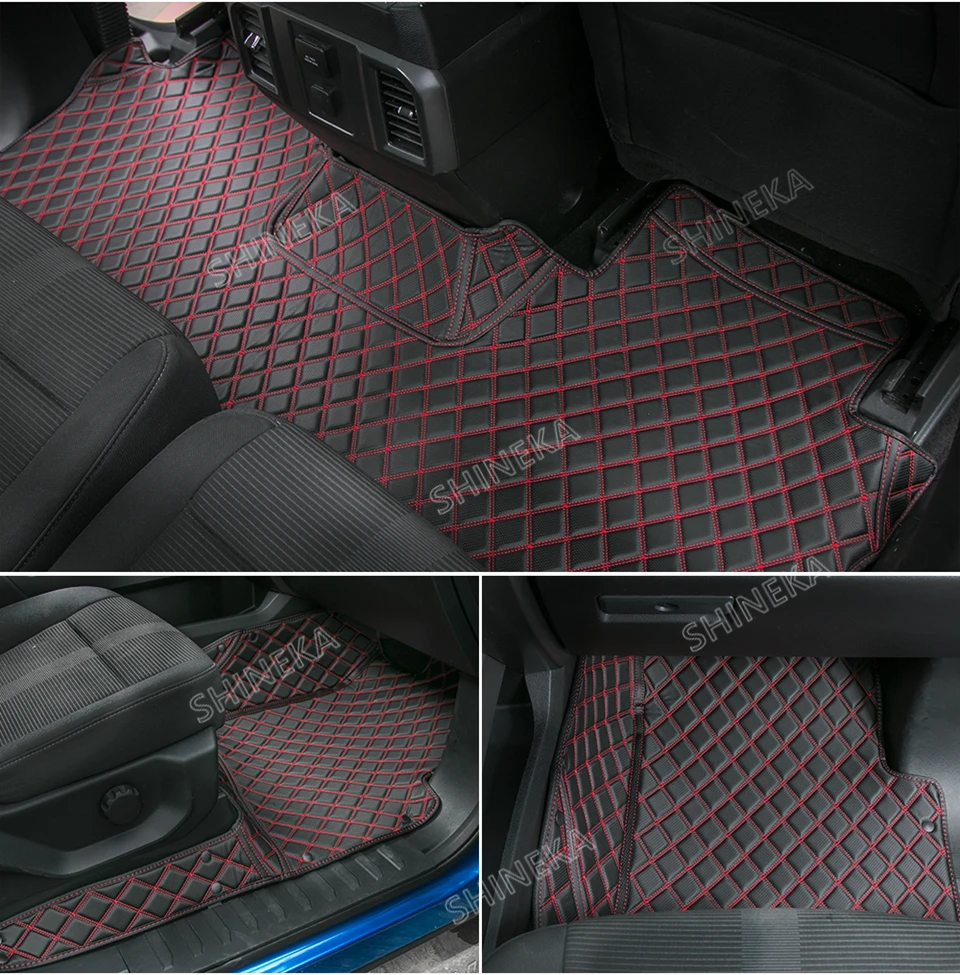 SHINEKA коврики и ковры для Ford F150 Up Автомобильный интерьер кожаные Коврики для ног колодки комплект украшения аксессуары для Ford F150