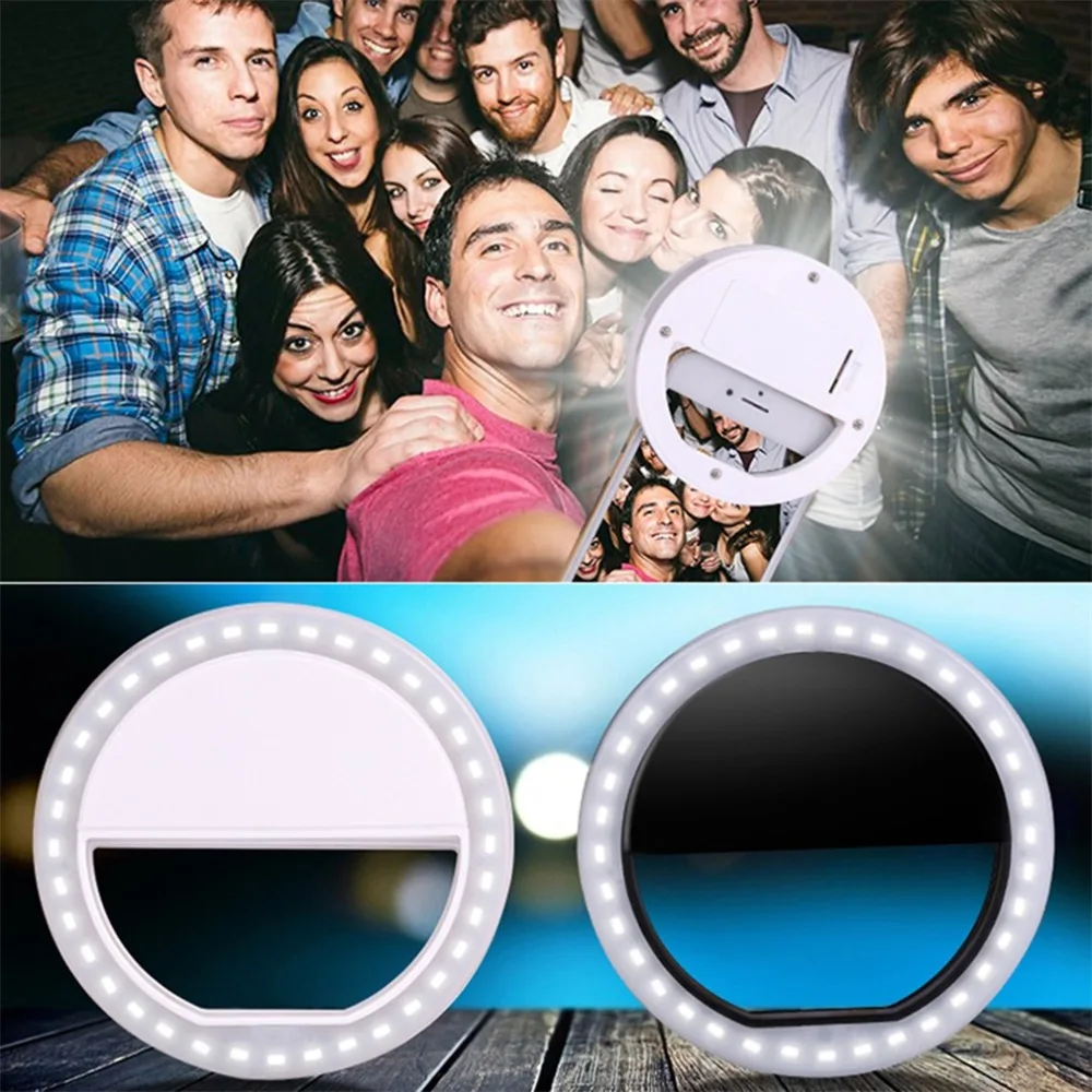 

Mini Camera Flashlight Clip Selfie LED Auto Flash For Cell Phone Smartphone Round Portable Selfie Flashlight Beauty Tools