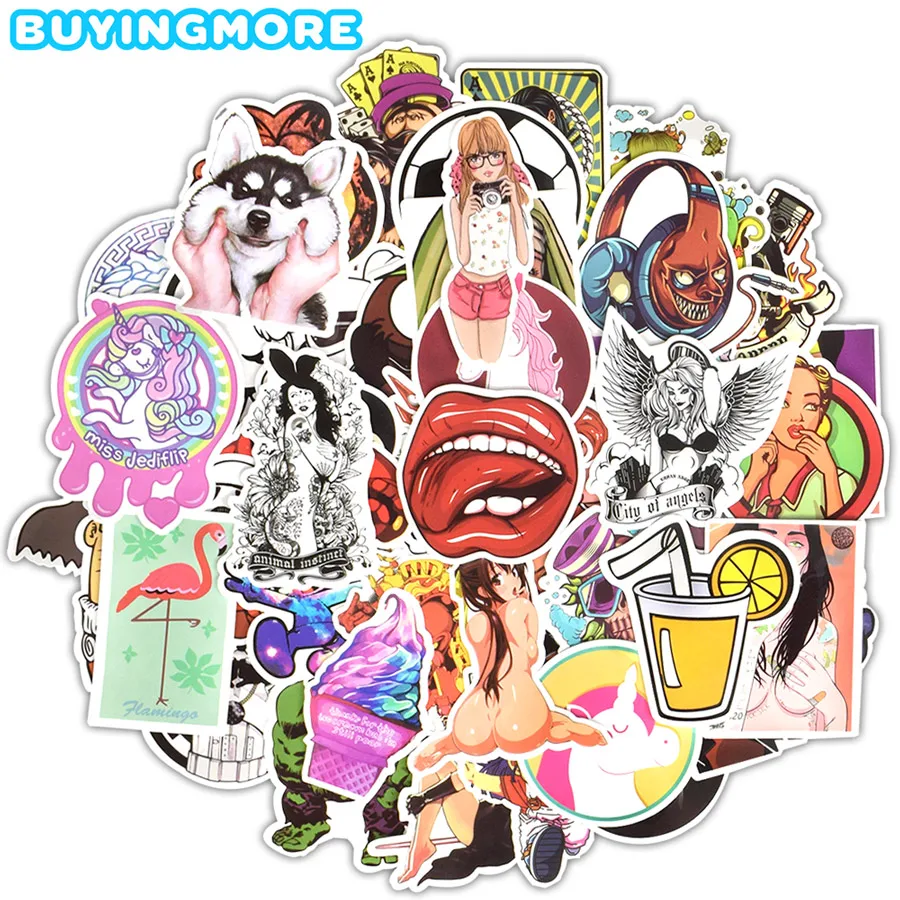 50 шт. водонепроницаемые наклейки для скейтборда гитары чемодана