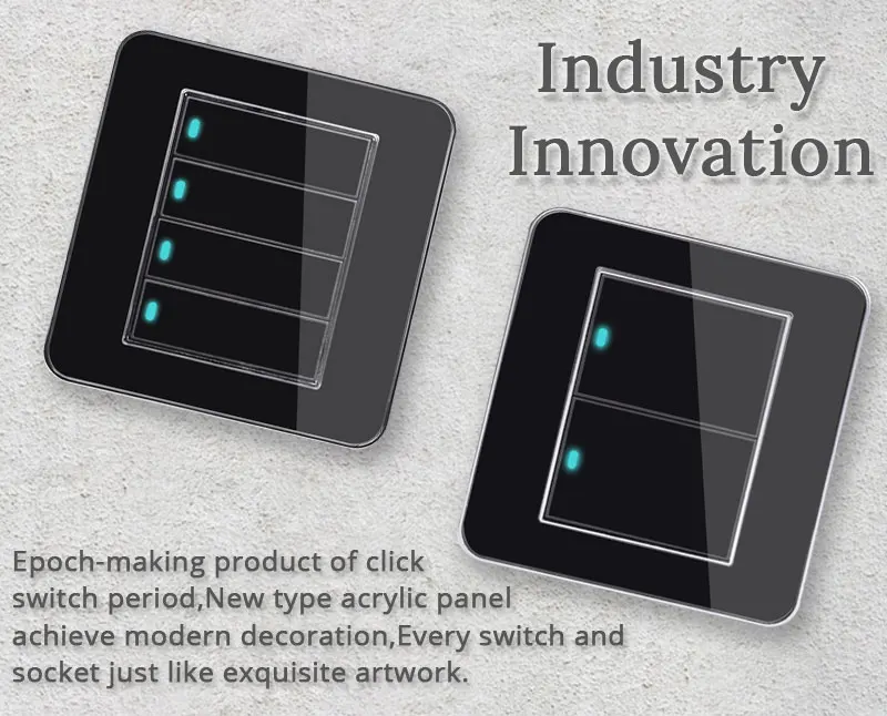Производитель Coswall бренд 1 банда 2 способа случайный щелчок вкл/выкл настенный светильник с Светодиодный индикатор акриловая кристальная панель