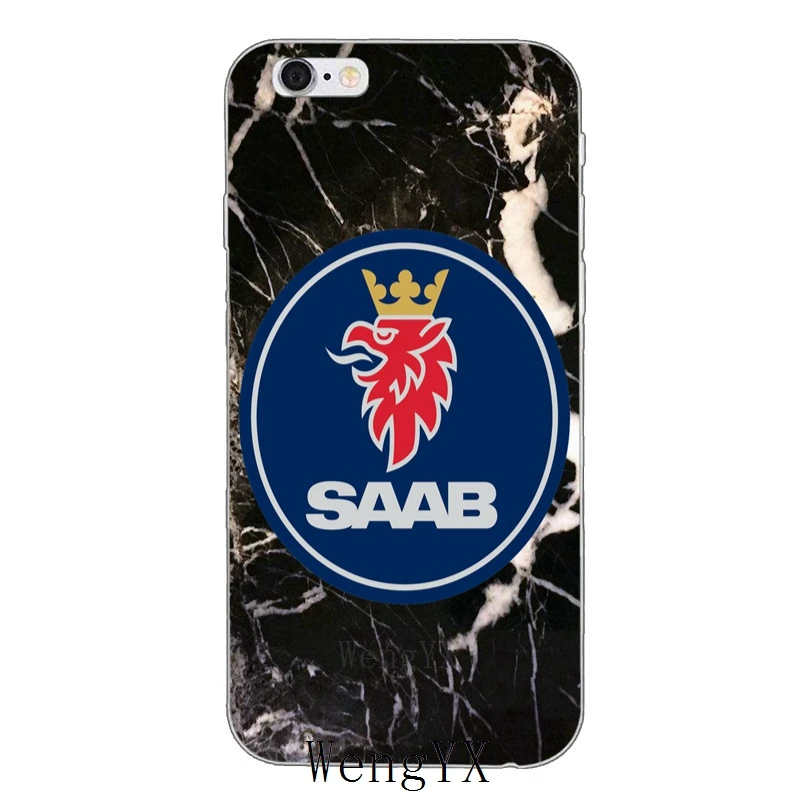 car-saab-logo-A-02 Крутой чехол для телефона с логотипом saab и мраморным принтом, тонкий ультра тонкий мягкий чехол из ТПУ для iPhone 4, 4S, 5, 5S, 5c, SE, 6, 6s, 7, 8 plus, X, XR, XS Max - Цвет: car-saab-logo-A-02