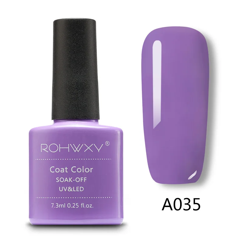 A035 ROHWXY Гель-лак для ногтей, лак для краски, верхнее покрытие, гибрид, впитывается, органический УФ светодиодный Гель-лак для ногтей, Блестящий лак для ногтей - Цвет: A035