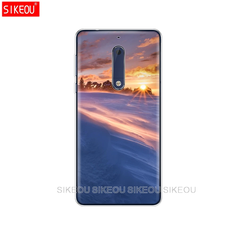 Силиконовый чехол для телефона Nokia 5 3 6 1 7 PLUS 8 9 /Nokia 2018 зимние пейзажи