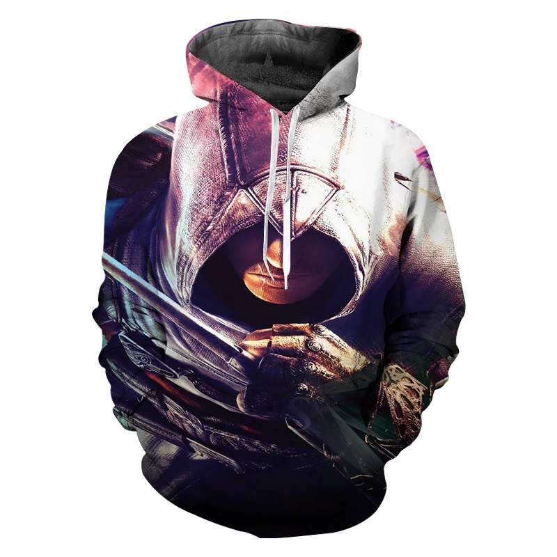 Новинка 2019 пуловер Assassins Creed с 3D принтом толстовки одежда толстовка длинными
