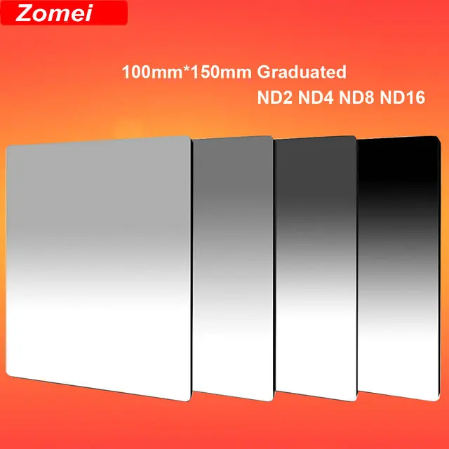 Градиентный квадратный фильтр Zomei 100 мм x 150 ND2 ND4 ND8 ND16 градиентный 100*150 для серии Lee