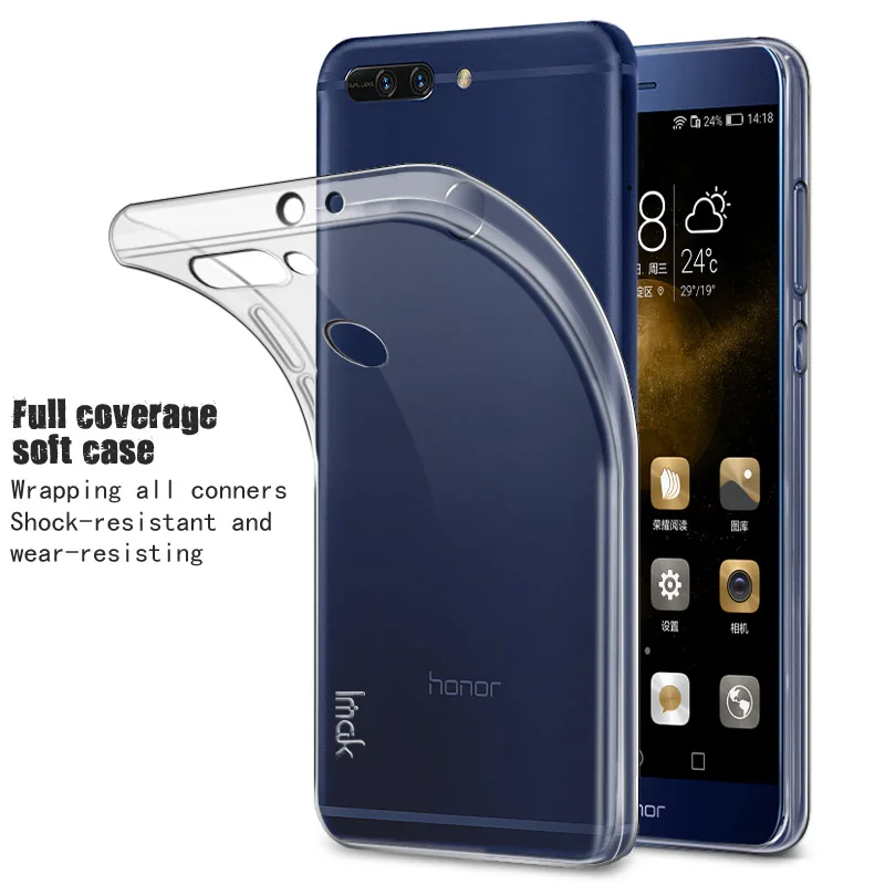 Huawei Honor V9 Случае IMAK Окружен Защиты ТПУ Чехол для honor 8 Pro 5.5 дюймов Полный Крышка