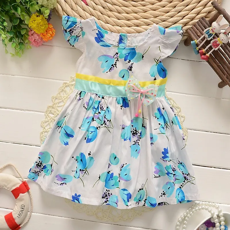 Платье для новорожденных BibiCola летнее платье с цветочным принтом принцессы