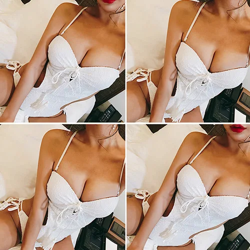 Bathing Suit 2019 Beach Swimwear Womens Beachwear Bikini One Piece Swimsuit Women Women's Lace Underwire Bracket Push Up Cover | Спорт и