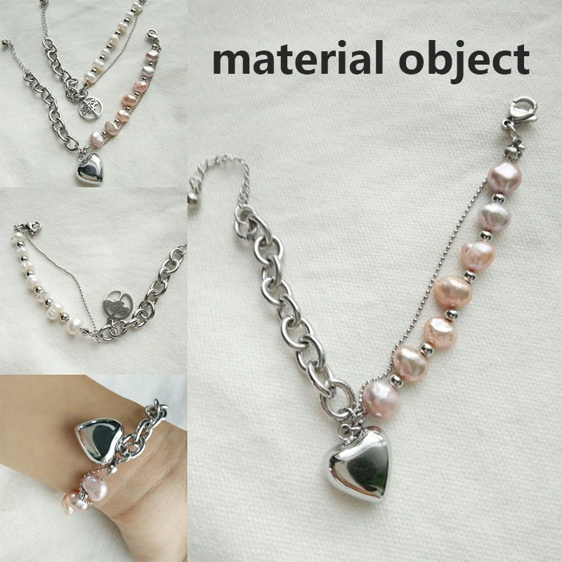 ELSEMODE романтическое сердце дерево жизни двухслойный жемчужный кулон браслеты для