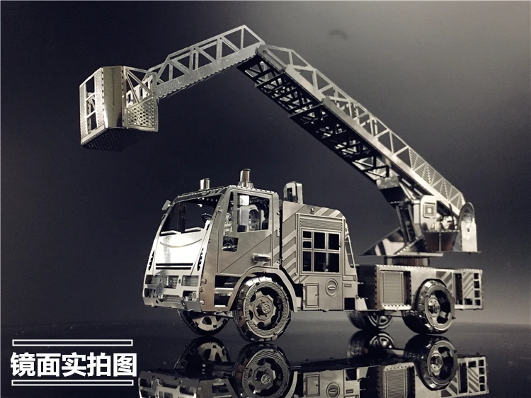 MMZ модель nanyuan 3D металлическая модель комплект пожарный двигатель с лестницей DIY 3D лазерная резка модель головоломка игрушки для взрослых