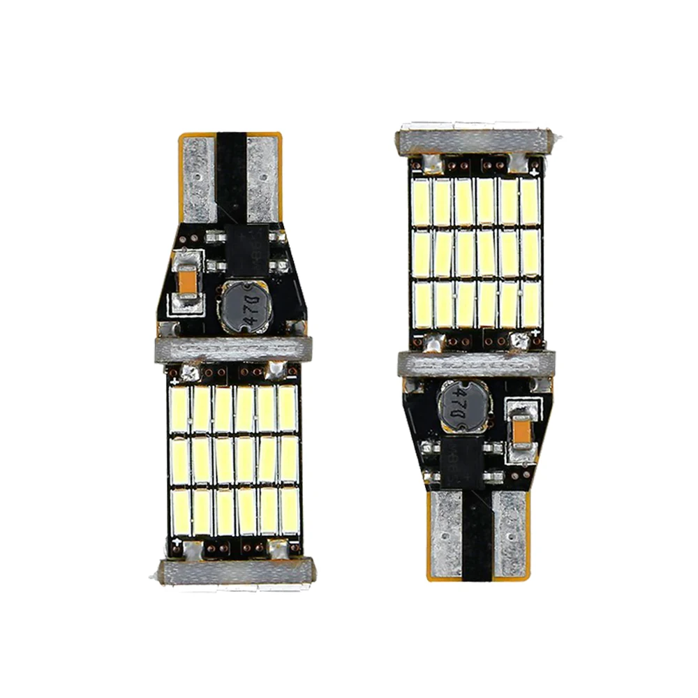 CJXMX 2PCS T15 W16W LED Car Lights 12V 920 921 912 Auto Reverse Light Bulbs 4014 45SMD Stop Backup 6000K White | Автомобили и