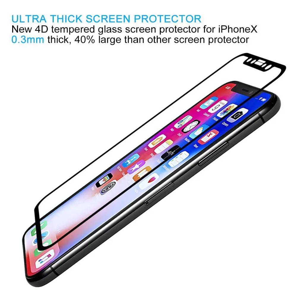 4D протектор экрана из закаленного стекла для IPhone X | Мобильные телефоны и